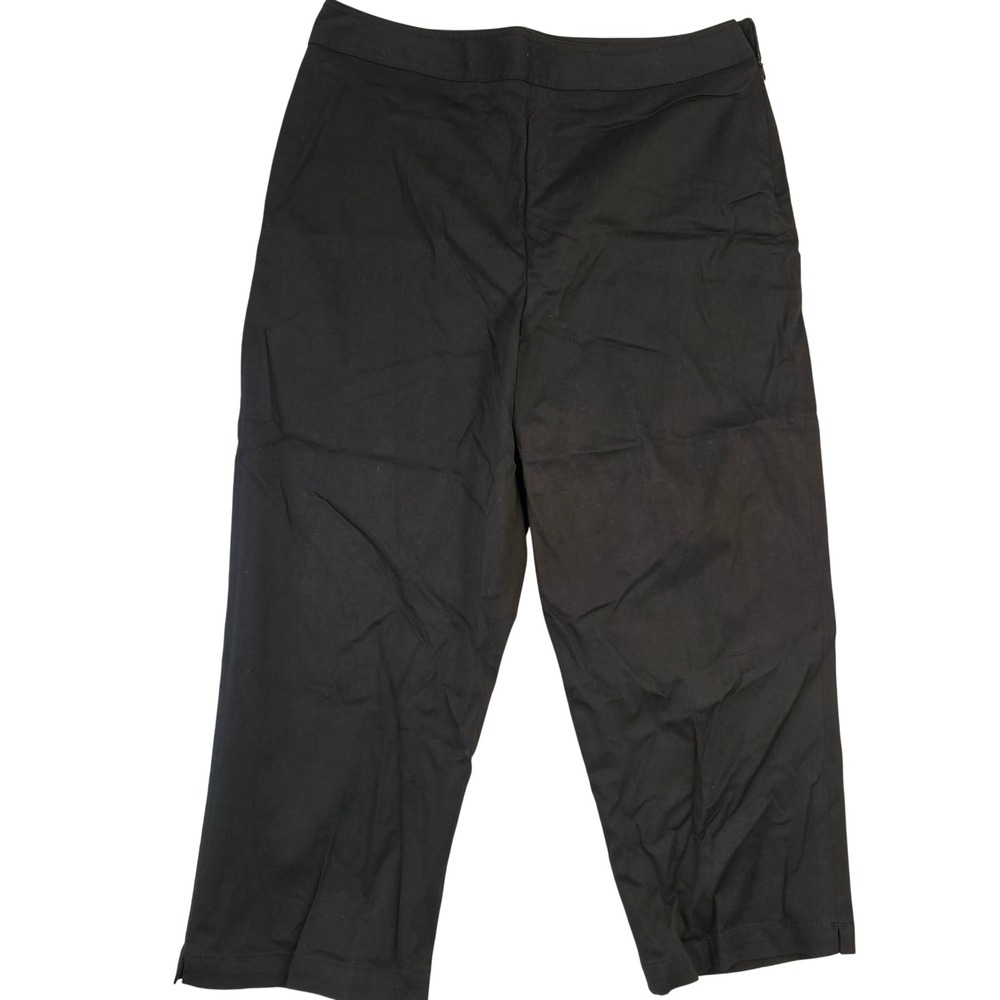 Josephine Chaus Sport Black Cropped Pants Size 14 Cotton Rayon Blend Stretch